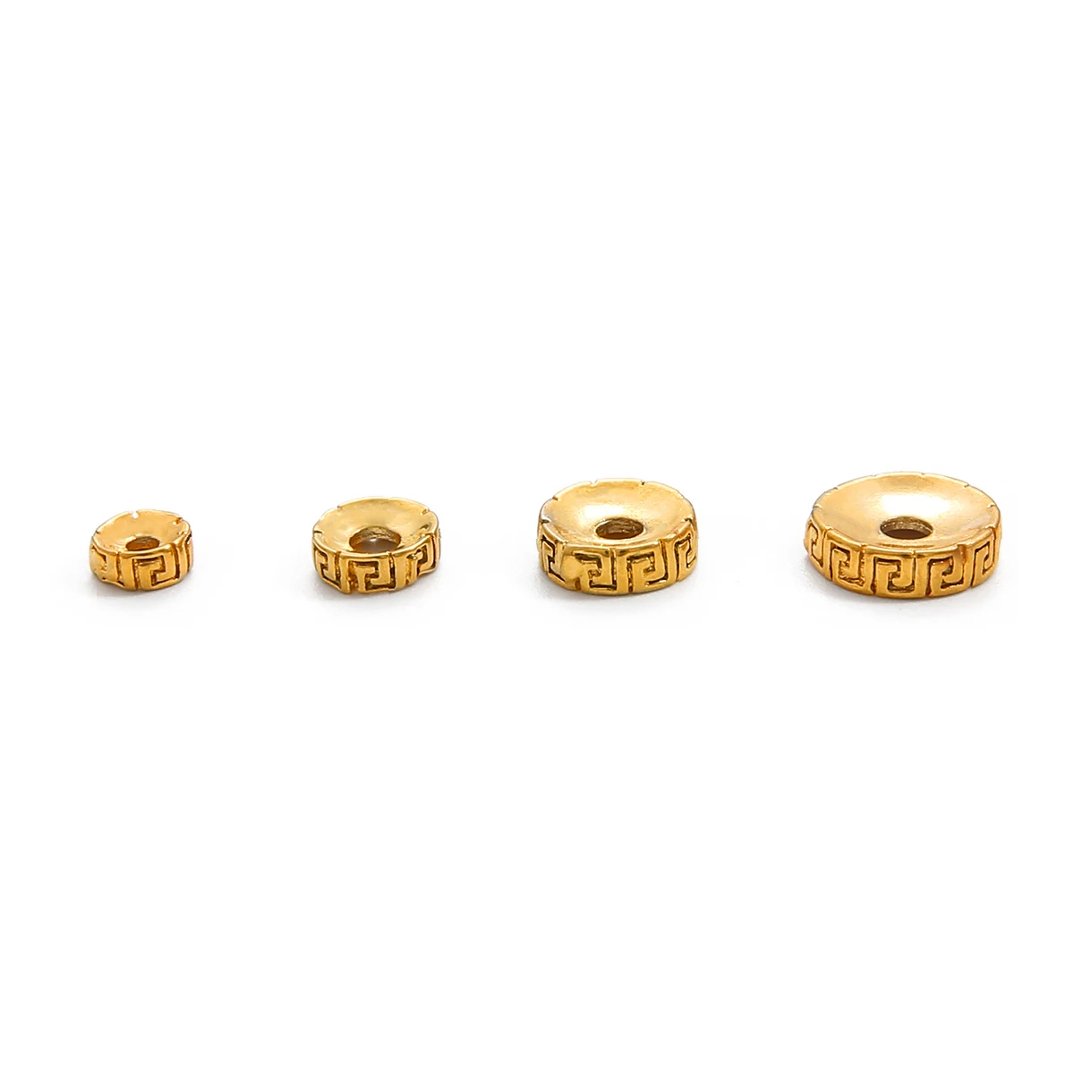 6/8/10/12mm 24K Gold Plated Brass Loose Spacer Beads Metal Septa For Jewelry Making Diy Charm Bracelets Necklace Accessories