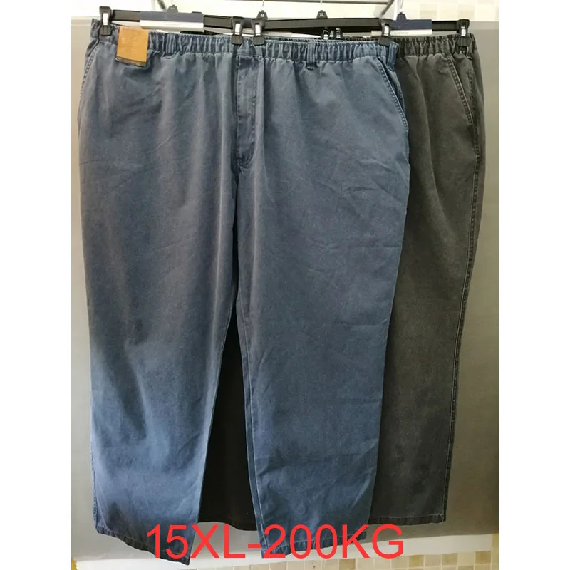 15XL 200kg Spring Autumn Men Large Size Jeans Oversize Denim Pants Elastic Waist 62 68 66 64 70 Stretch Elasticity Loose Jeans