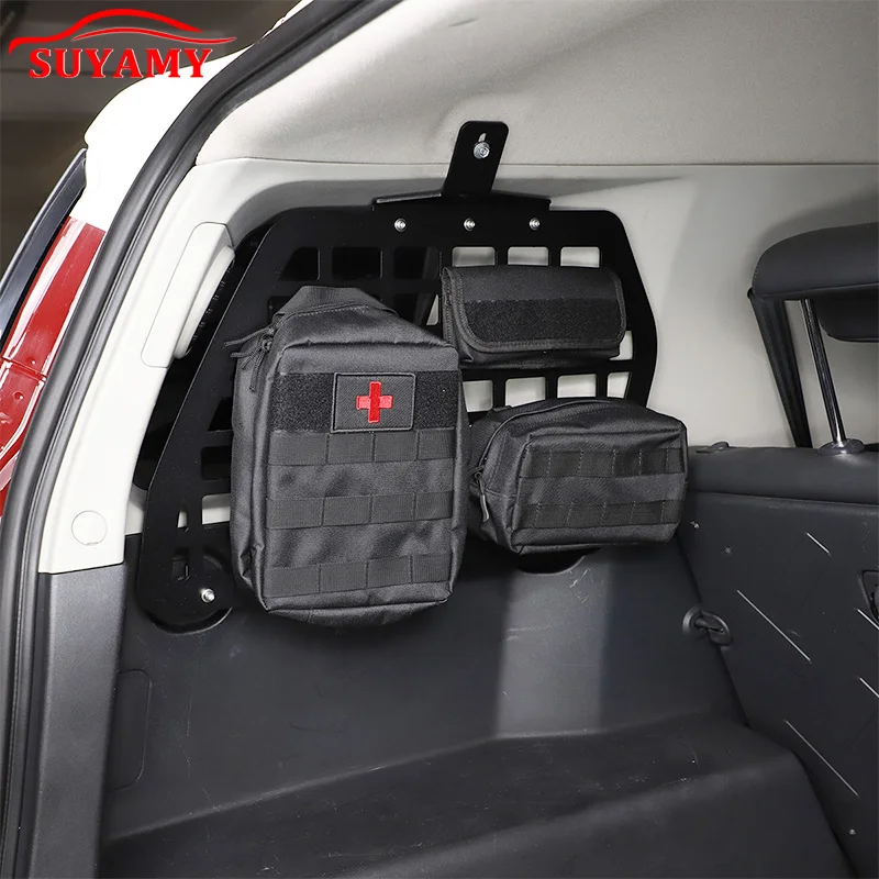 For Toyota FJ Cruiser 07-2021 Trunk Side Window Storage Rack Aluminum Alloy Tail Box Storage Frame Collect Expansion Hanging Net