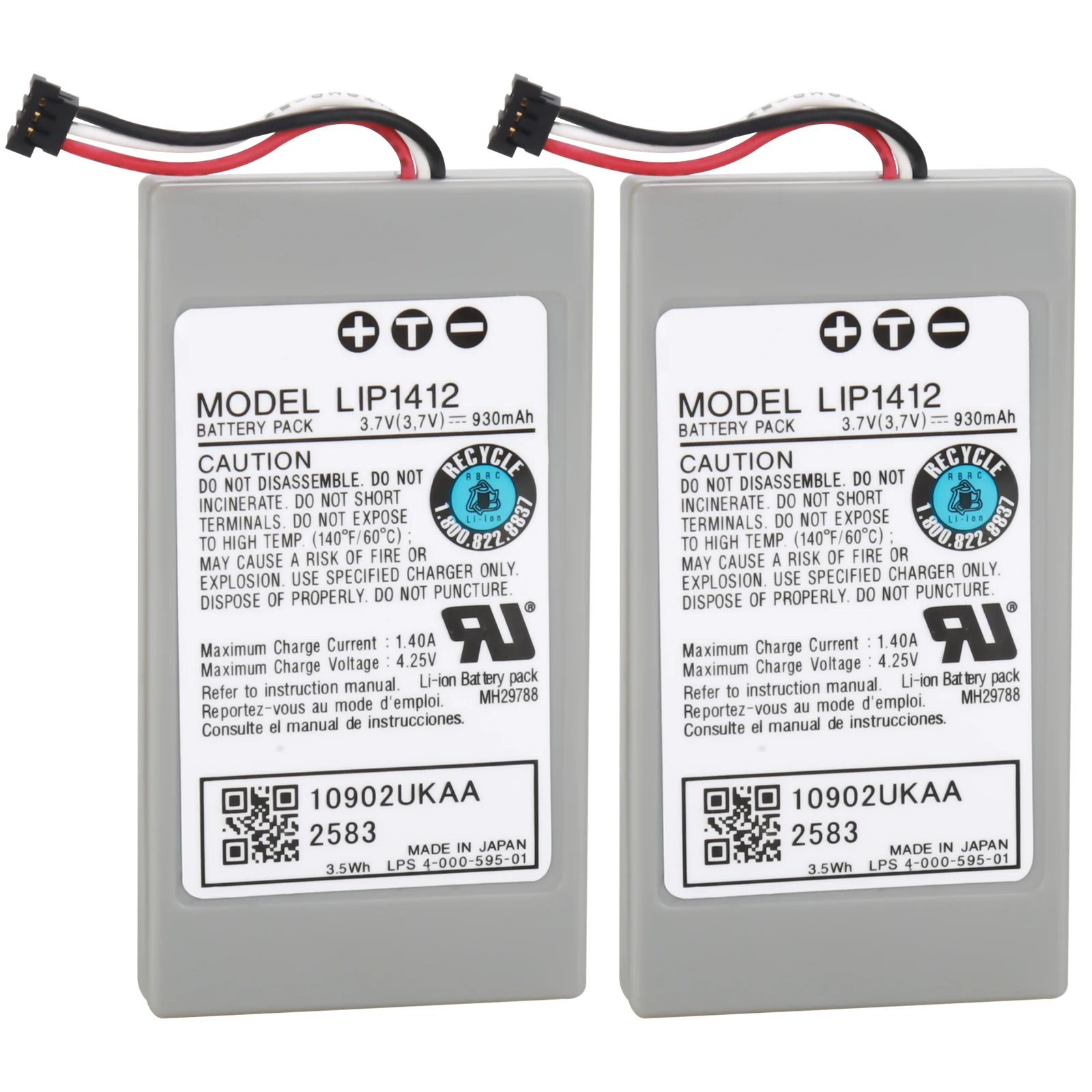 

2 Pcs 3.7V 930mAh Rechargeable Battery Pack Replacement for Sony PSP GO PSP-N1000/N1001/N1002/N1003/N1004