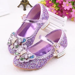 Princess Shoes Infant Kids Baby Girls Crystal Bling Bowknot Single Sandal Solid Buckle Strap Children's Shoes Girls B611