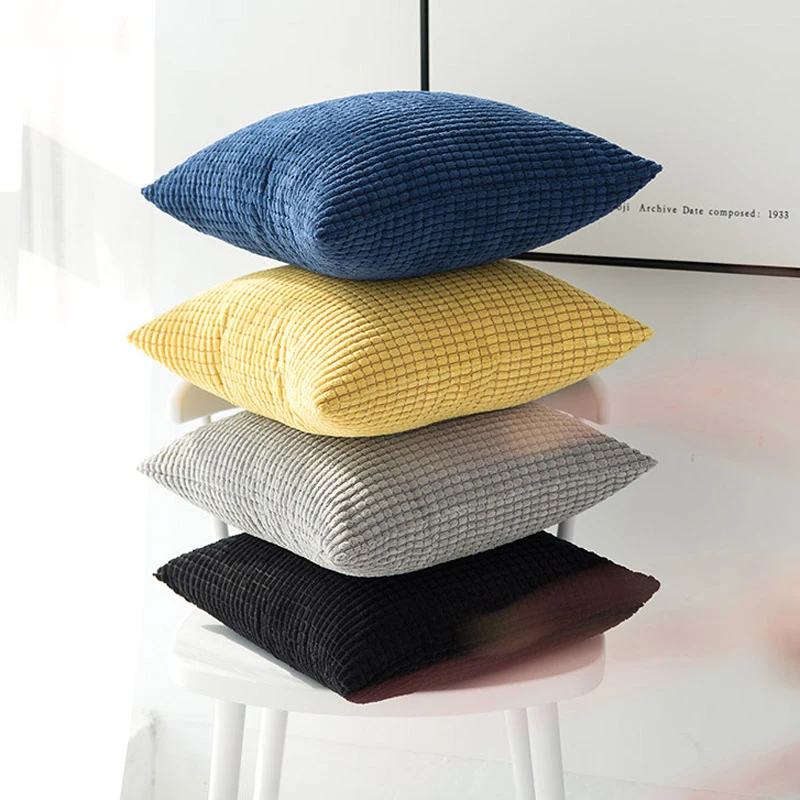 Corn Kernels Textured Cushion Covers 45x45cm Corduroy Decorative Pillow Cover For Couch Living Room Nordic Home Decor Pillowcase