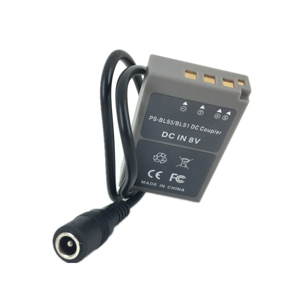 BLS-5 Dummy Battery + USB Adapter Charging Cable for Olympus E-P1 E-P2 E-P3 E-PL1 Cam Power Bank as PS-BLS5 BLS5 BLS-50 BLS1