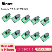 10Pcs SONOFF RE5V1C Wifi DIY Switch 5V DC Relay Module Smart Home Wireless Switches Inching Self-locking Modes APP/Voice Remote