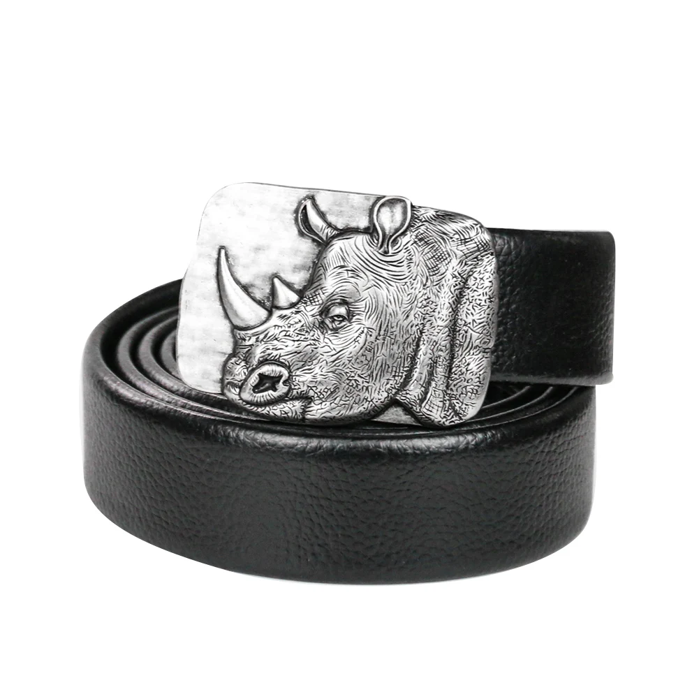 Exquisite Heavy Metal Rhinoceros Belt Buckle Fierce Animal Ramhorn Rhino Hebilla Homemade Cowboy Western Man Jeans Accessory