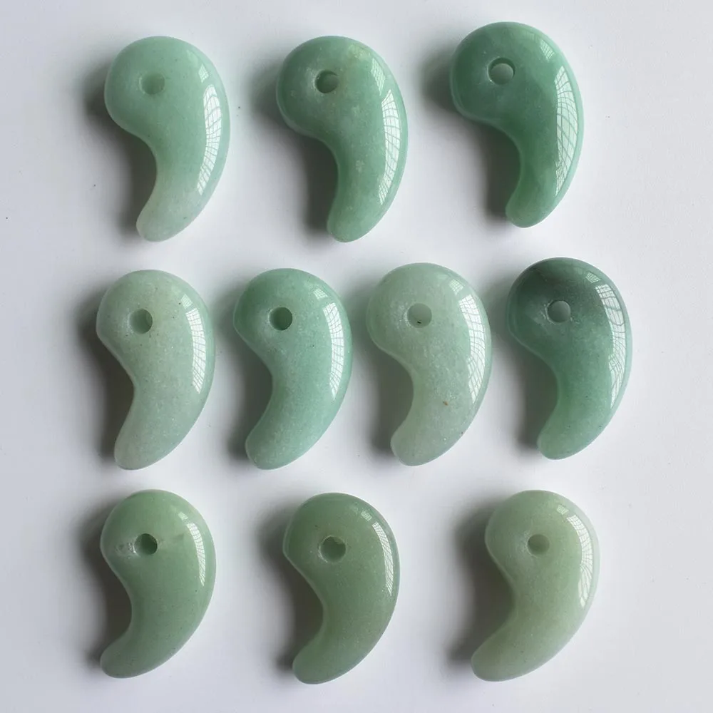 

Wholesale 10pcs/lot 2020 New fashion natural green aventurine magatama charm stone pendants for jewelry marking free shippin