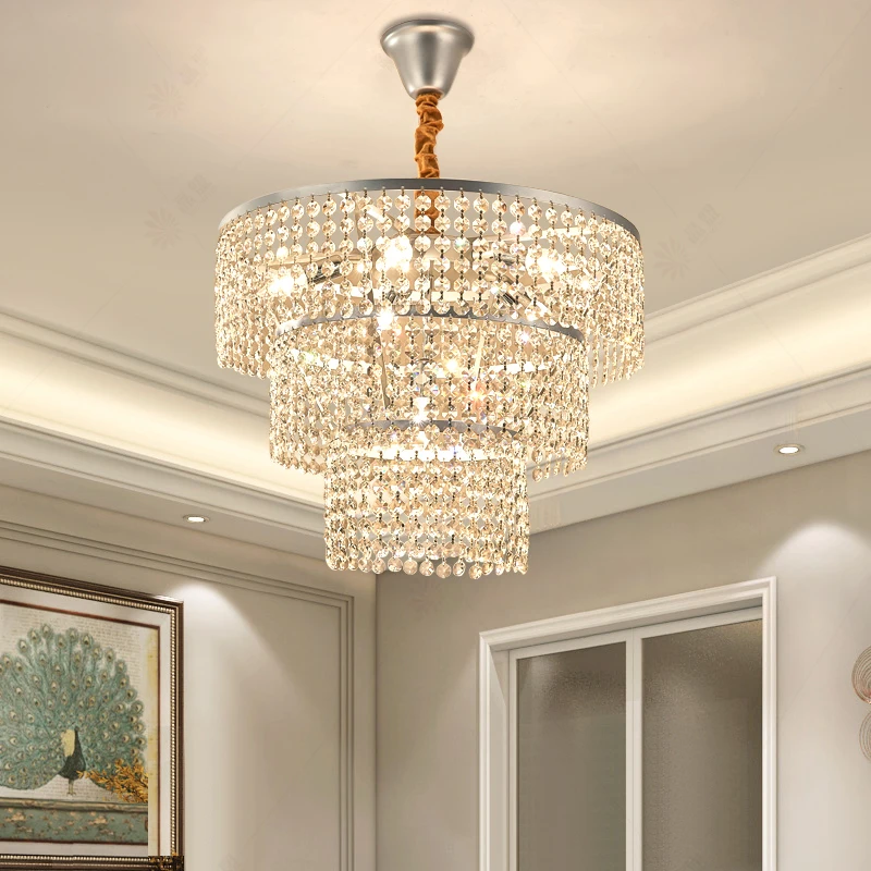 

Modern Romantic Crystal Chandelier LED Light American Luxury Chandeliers Lights Fixture Bedroom Dining Room Indoor Hanging Lamps