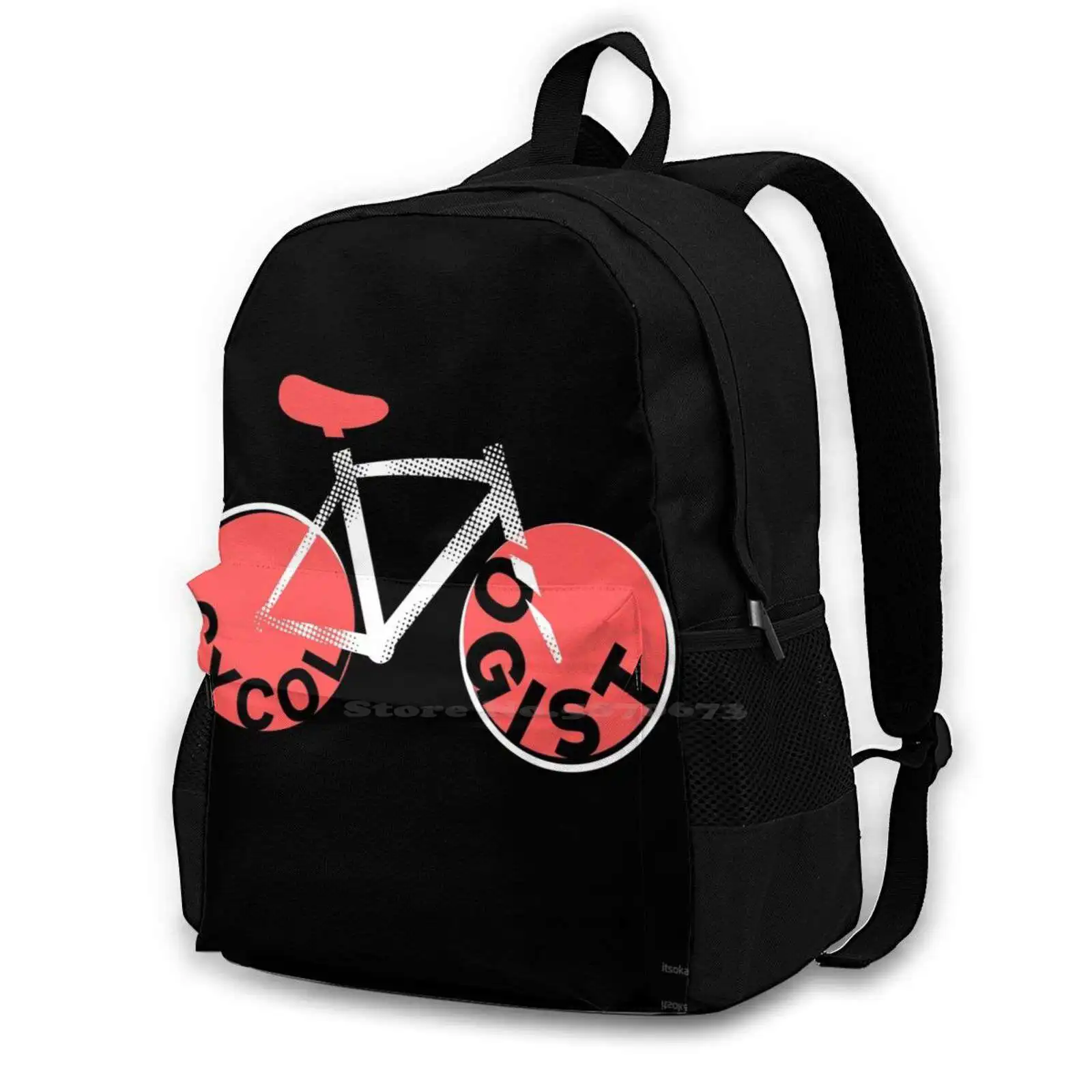 Cycologist | Black | Cycling | Biker | | Red Travel Laptop Bagpack School Bags Cycologist Cycling Black Red White Bmx Graphic