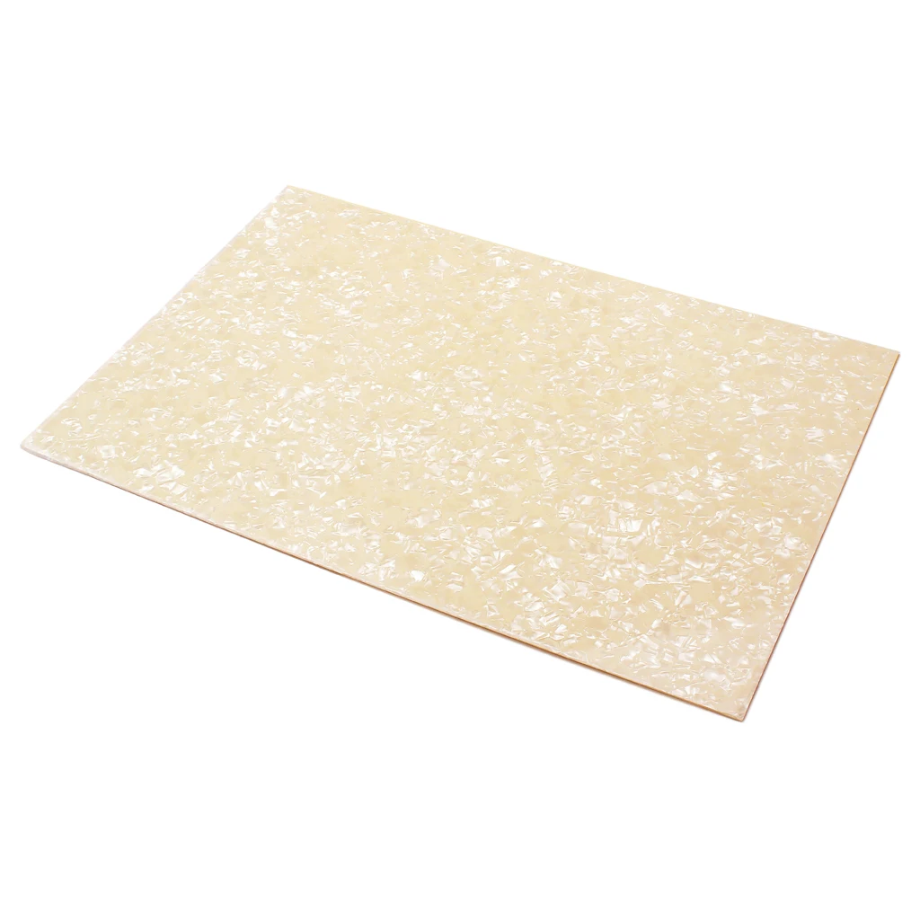 Blank 44x29x0.2cm Scratch Plate Pickguard Sheet PVC Cream & Pearl Pearloid for Acoustic Guitar Accs