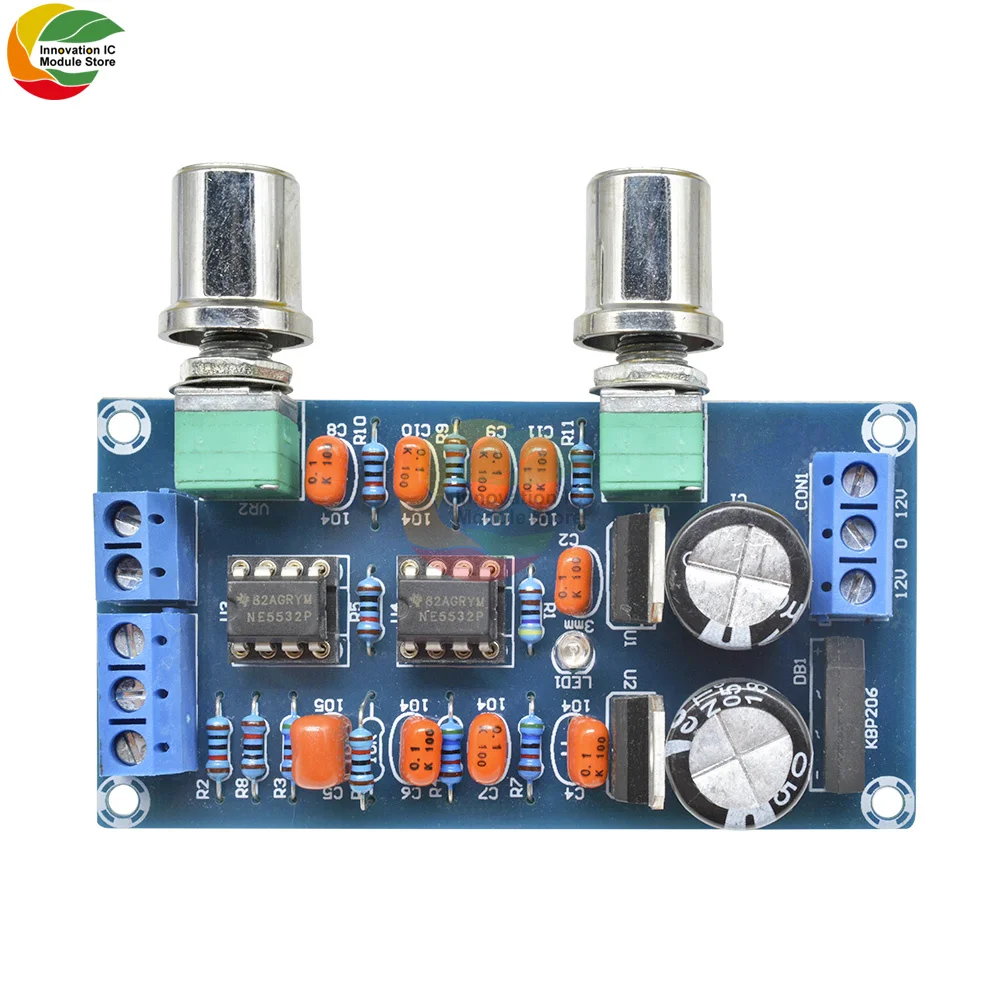 Ziqqucu NE5532 Low-pass Filter Board Subwoofer Volume Control Board Power Amplifier Module AC 9-15V Low-pass Filter Board Module