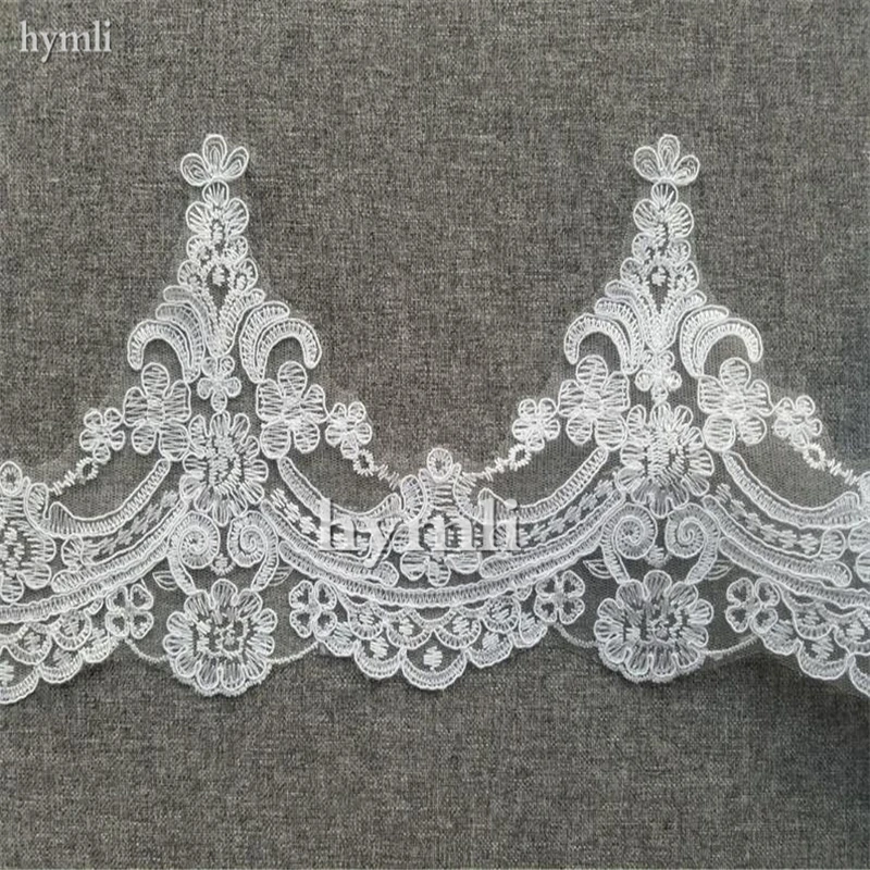 Een-Layer Lace Bruiloft Veil 118 "(3 Meter) Kathedraal Lengte Bridal Veil Met Metalen Kam