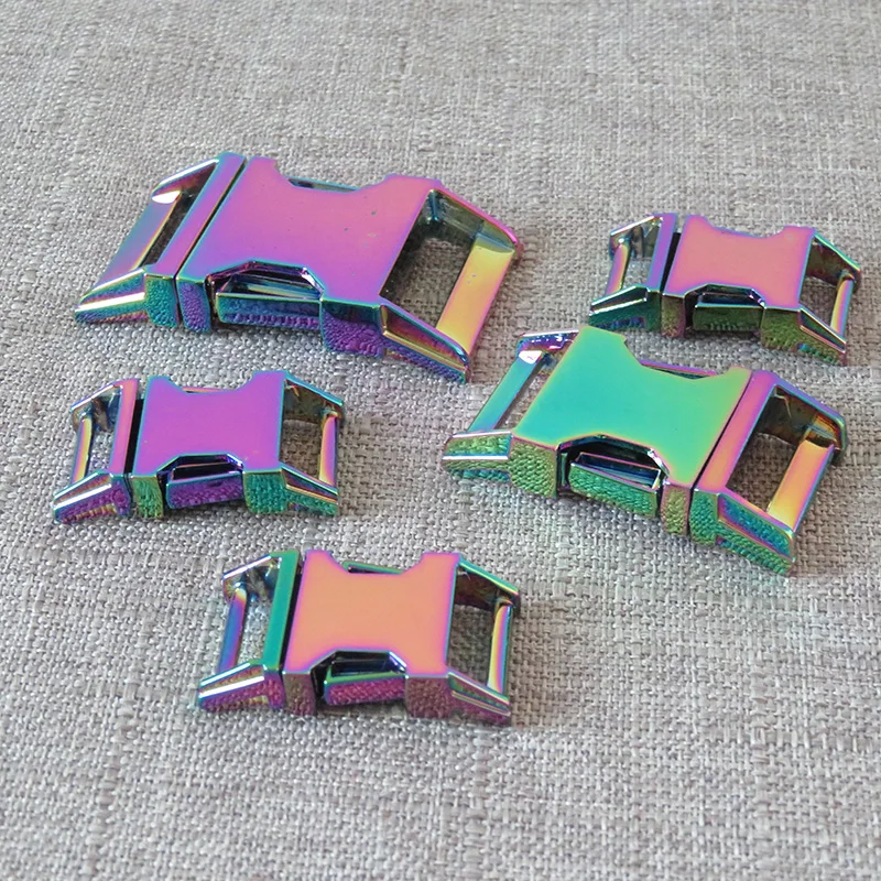 

20Pcs/Pack Wholesale Rainbow Metal Buckles Hardware For Pet Dog Collar Harness Bracelet Paracord Garment Sewing DIY Accessories