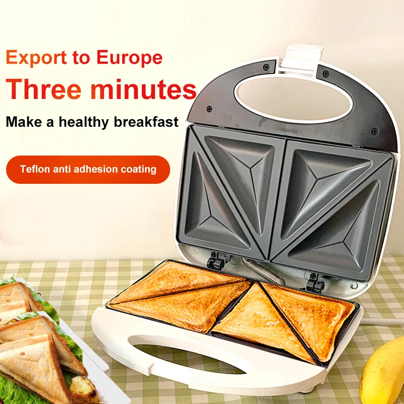 

220V Electric Sandwich Maker 750W Fast Heating Breakfast Machine Waffle Maker Break Toaster Multifunction Pancake Baking Machine