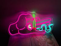 Custom Hand With Cigarette Led Flex Transparent Acrylic Neon Sign Light Wall-mounted for Home Room Bedroom Decor Neon Backboard