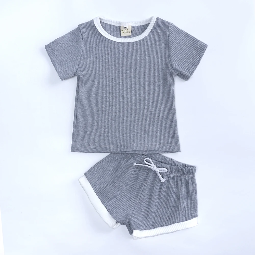 2026 sommer Neugeborenen Baby Jungen Mädchen T-shirt Kurze Anzüge 2 stücke Kinder Kleidung Kurzarm T-shirts + Shorts Trainingsanzüge Sets 6M-4Y – Detail 9