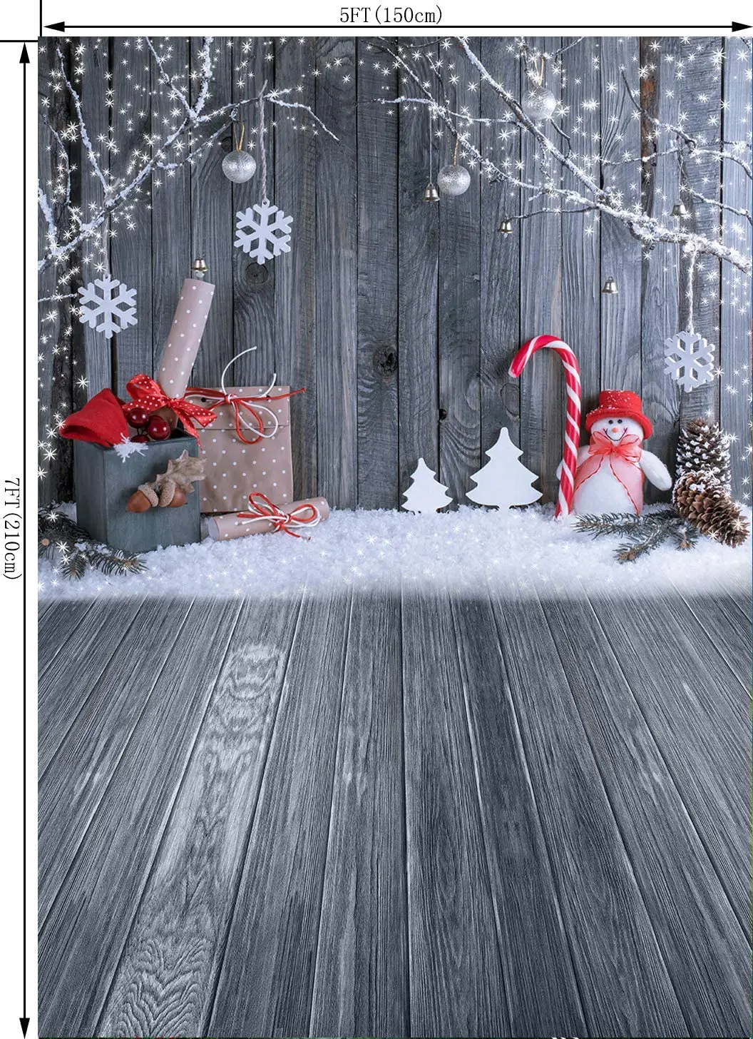 Winter Snow Portrait Christmas Backdrop for Photography Snowflake Background Baby Photo Studio Tree Photocall Photograpic
