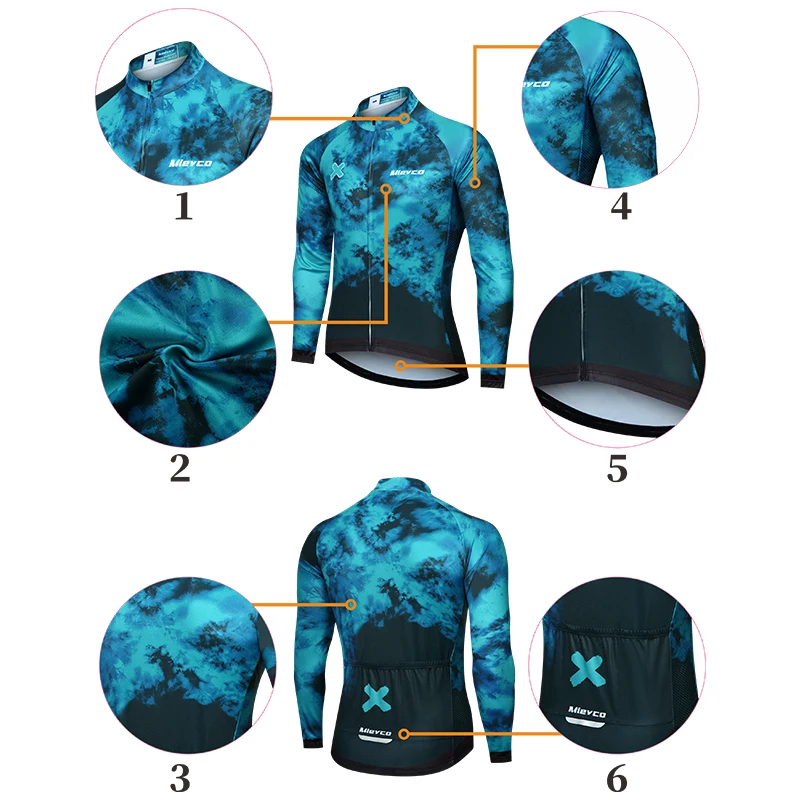 2022 Men Summer Long Sleecves Cycling Jersey Men\'s Bicycle Jersey Mtb Breathable Bike Cycling Clothing Shirt Maillot Ciclismo