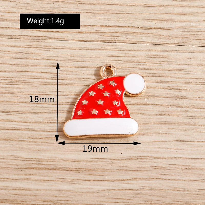 10 Stück niedliche Emaille-Weihnachtsanhänger mit Weihnachtsmann, Baum und Schneemann zum Basteln von Halsketten, Ohrringen, Armbändern, DIY-Bastelarbeiten und als Geschenk – Detail 27