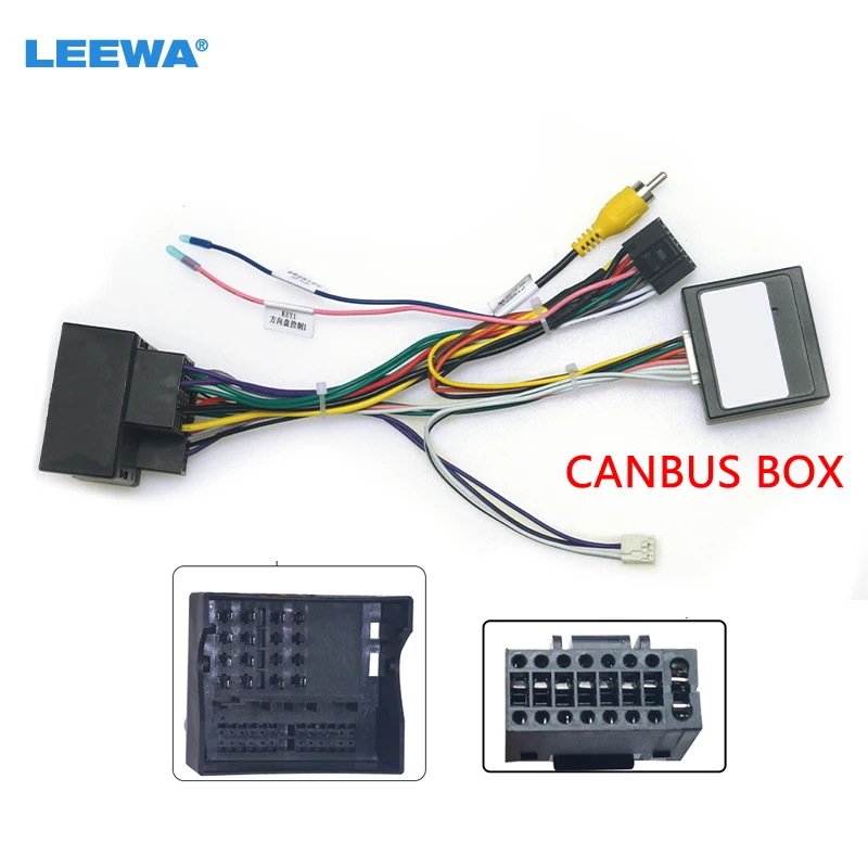 

LEEWA Car 16pin Audio Wiring Harness With Canbus Box For Trumpchi GS3/GS4/GE3 Aftermarket Stereo Installation Wire Adapter