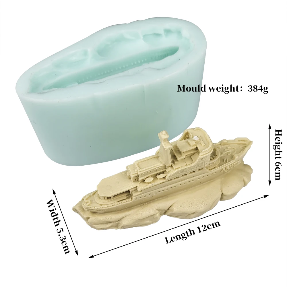 QT0322 PRZY 3D Cruise Ship Moulds Silicone Ship Soap Molds Wedding Birthday Candle Mold Clay Resin Moulds