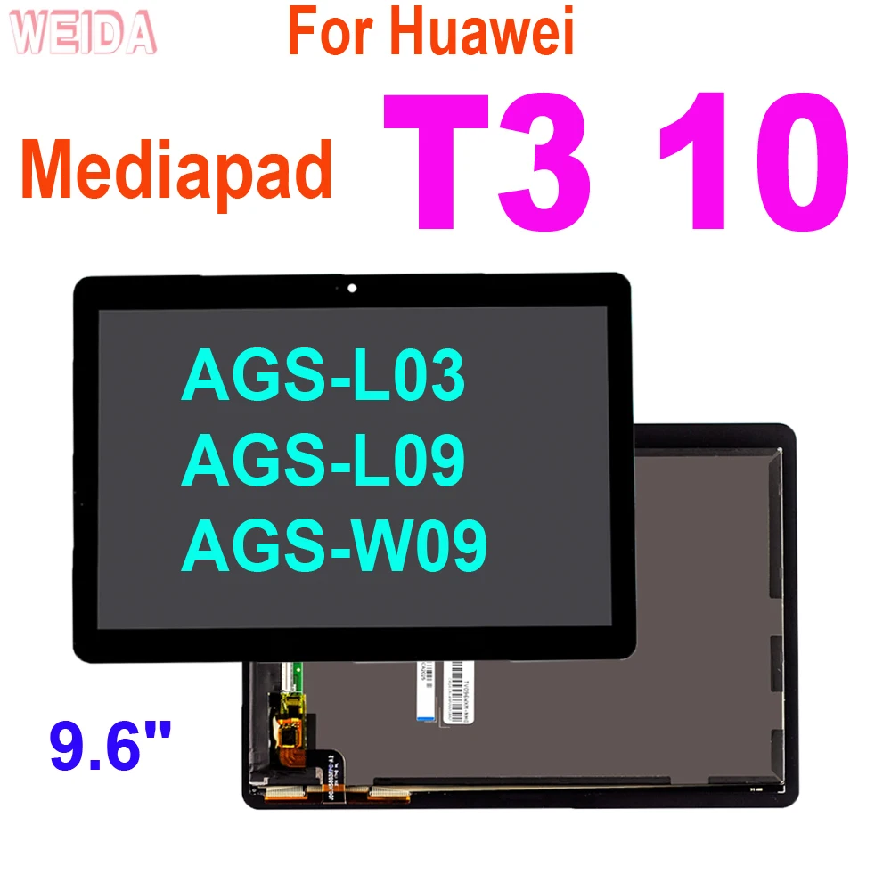 

New 9.6" LCD For Huawei Mediapad T3 10 AGS-L03 AGS-L09 AGS-W09 T3 LCD Display Touch Screen Digitizer Assembly Frame Replacement