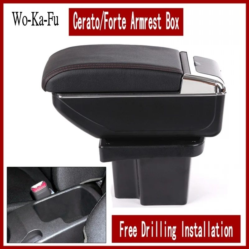 

Arm Rest For KIA Cerato Forte Armrest Box Center Console Central Store Content Storage with Cup Holder Ashtray USB Interface