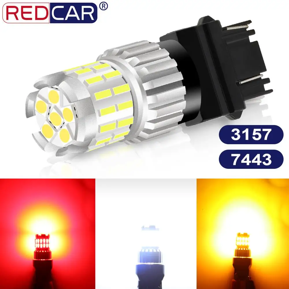 1Pcs T20 Led Bulb 7443 W21/5W Led Light T25 3157 P27/7W Led Car Turning Light Auto Tail Brake Light 3030 4014 Chips Super Bright