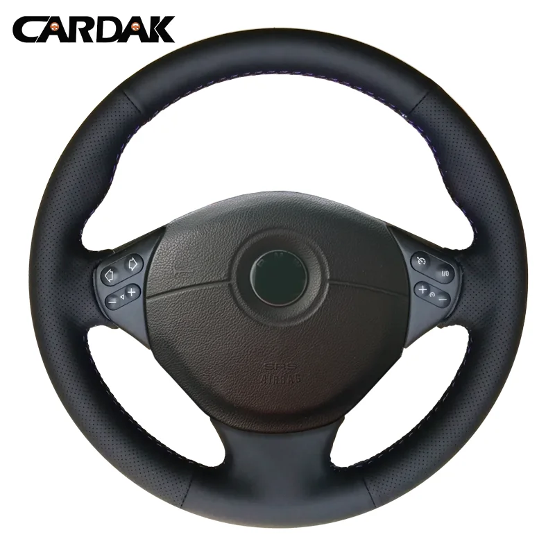 CARDAK Black Artificial Leather Car Steering Wheel Cover for BMW E39 5 Series 1999-2003 E46 3 Series 1999-2005 E53 X5 E36 Z3