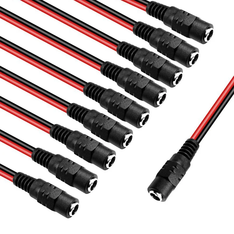 5.5x2.1 mm Male Female Plug 12V DC Power Pigtail Cable 12V DC Power Tailpipe Plugs Male/female Connector Cables For CCTV Camera