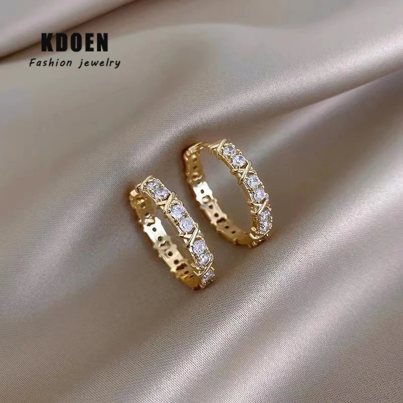 2022 nuovi orecchini a cerchio rotondi classici Design senso zircone X orecchini in oro gioielli di moda coreana per accessori di lusso da donna