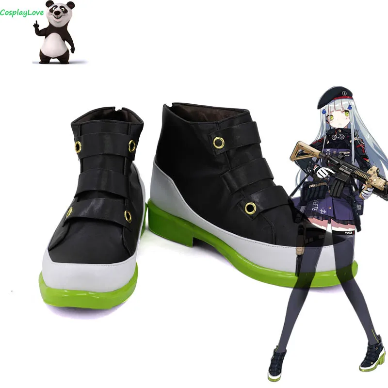 

CosplayLove Girls Frontline HK416 Black Shoes Cosplay Long Boots Leather Custom Hand Made