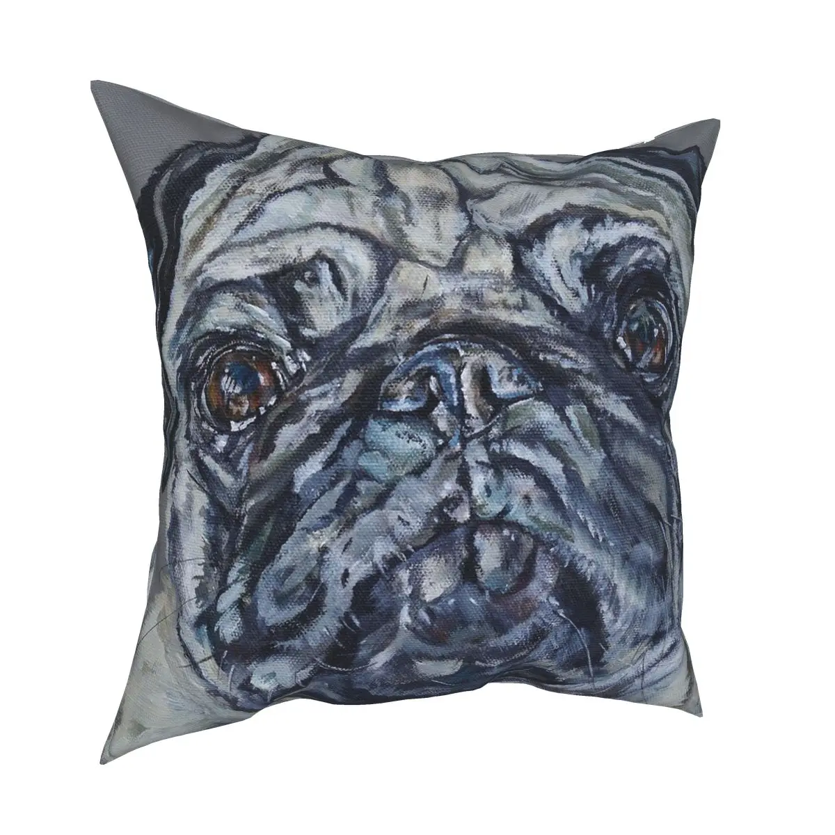 Ronnie Pug Dog Square Pillowcase Creative Zipper Decor Home Cushion Cover Wholesale 18