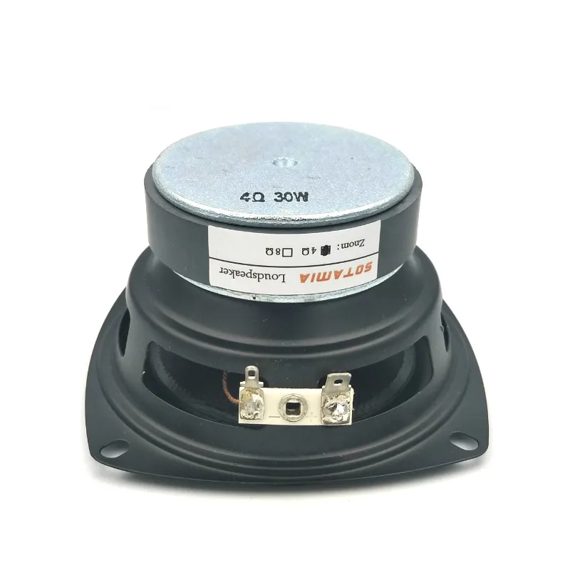 SOTAMIA 1Pc 4 Inch Midrange Woofer Sound Speaker 4 Ohm 30W Glass Fiber Rubber Edge Loudspeaker DIY Bluetooth Audio Music Speaker