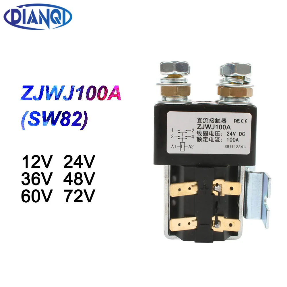 SW82 DC Contactor ZJWJ100A for forklift handling drawing wehicle car PUMP MOTOR 12V 24V 36V 48V 60V 72V