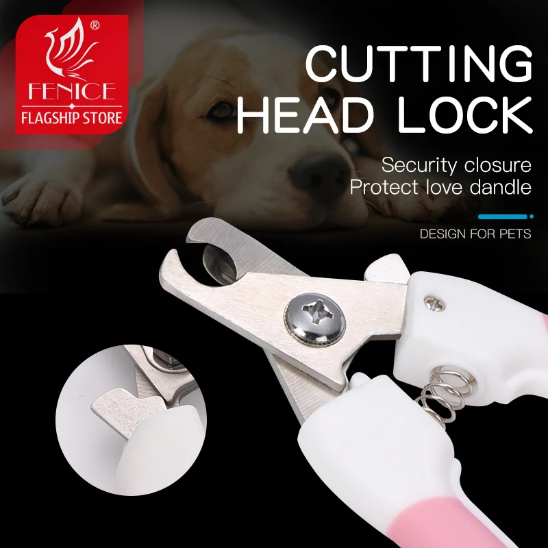 Fenice-Professional Nail Clipper for Pet, Stainless Steel Cutter, Grooming Scissors, Claw Nail Scissors with Lock, Cat and Dog