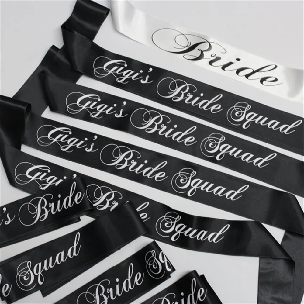 Personalized Party Shoulder Girdle Letter Printing Fashion Satin Sash Custom Birthday Girl Sash Bridal Shower Gifts Wedding Sash