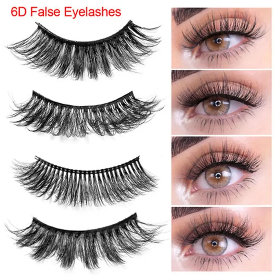 6D False Eyelashes Natural Imitation Mink Hair Soft Fake Eyelashes Thick Lashes Extension Handmade Eye Lash Makeup Cosmetics