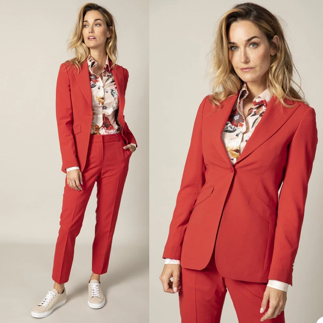 

Classic Office Lady Women Blazer Slim Fit Custom Made Jacket One Button Sexy V Neck Business Party Prom Suits