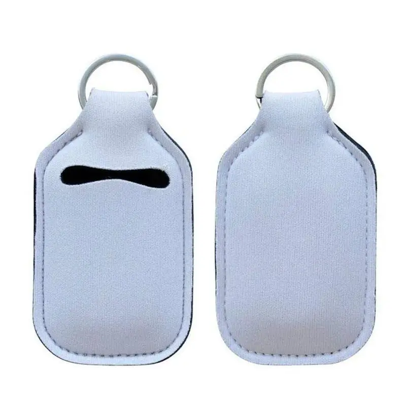 Blank White For Sublimation Neoprene Hand Sanitizer Bottle Holder Lipstick Holder Keychain Bags 30ML Perfume Hand Washing Fluid