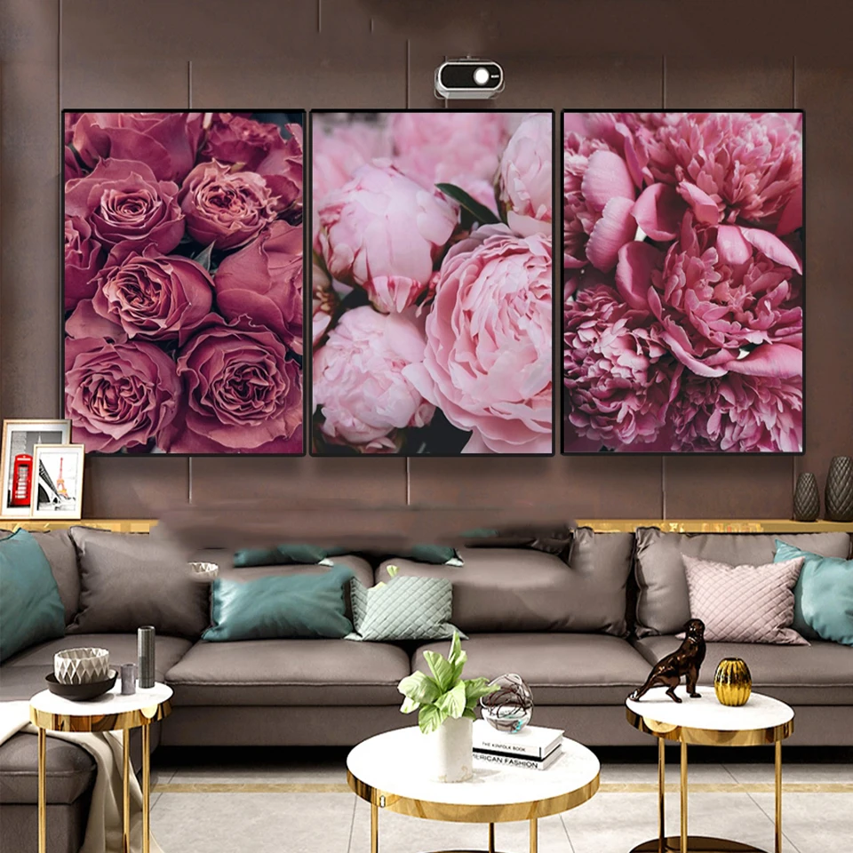 

Sale Triptych Diamond embroidery Flower mosaic Diamant painting 5d puzzle handmade crystal picture 3 piece set Gift,