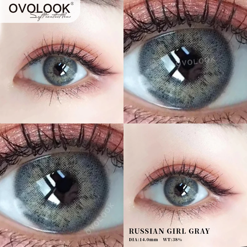 Lentillas de colores RussianGirl Taylor para ojos, lentillas cosméticas de Color Natural, lentillas anuales (Dia:14mm), OVOLOOK-2pcs/par