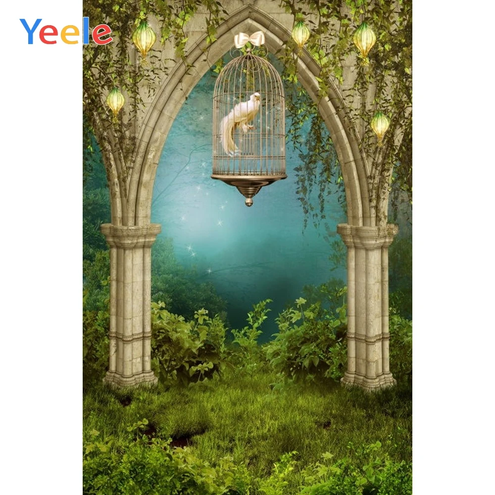 

Dreamy Forest Arched Pillar Nature Scenery Vinyl Wedding Photocall Photography Backdrop Photographic Background For Photo Studio