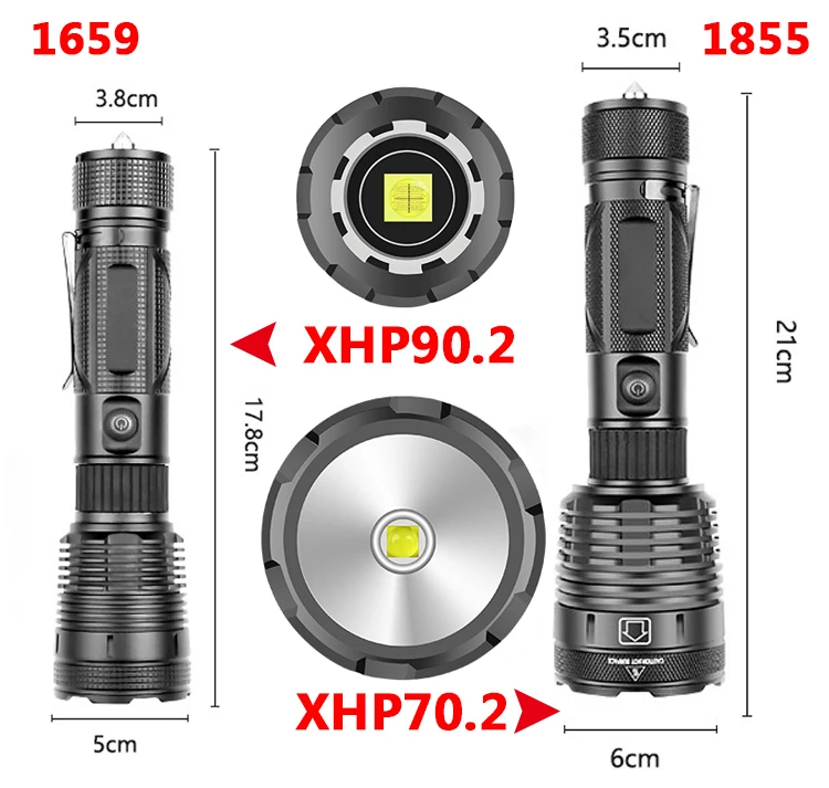 XHP90.2 4-core High Quality Led Flashlight Usb Rechargeable Powerbank 18650 26650 Battery Torch Zoomable Lantern for Camping