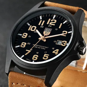 Hot Sales Men's Watches Matte Leather Quartz Male Wristwatch Date Calendar Casual Watch For Men 2022 Fashion Sport reloj hombre 1
