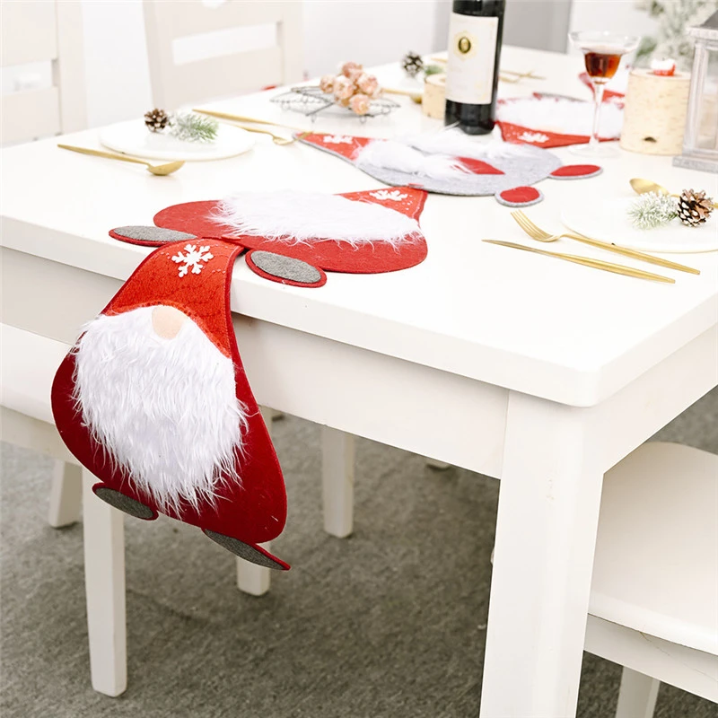 Santa Claus Christmas Decoration Table Runner Placemat Tablecloth Mat Wedding Xmas New Year Party Banquet Home Decor 63072