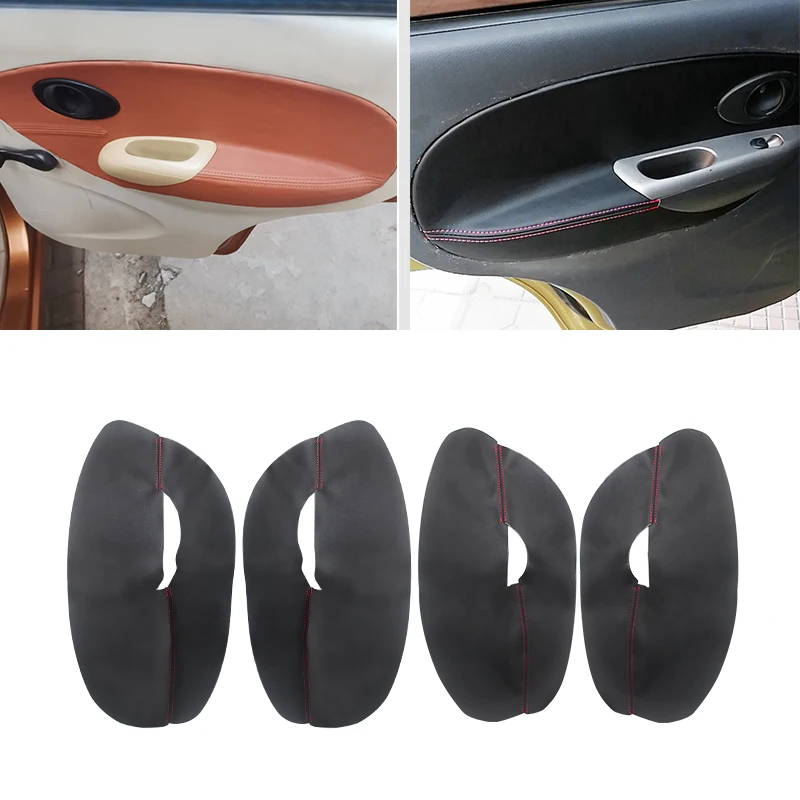 Soft Leather Armrest Cover For Chevrolet Spark Chery QQ3 2004 2005 2006 07 08 09 10 11 2012 Car Door Panel Armrest Cover Trim