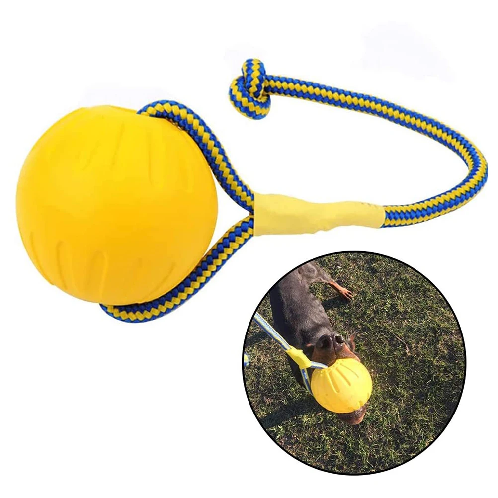 

EVA Floating Pet Ball Puppy Bite Resistant Ball with Rope Pet Training Ball