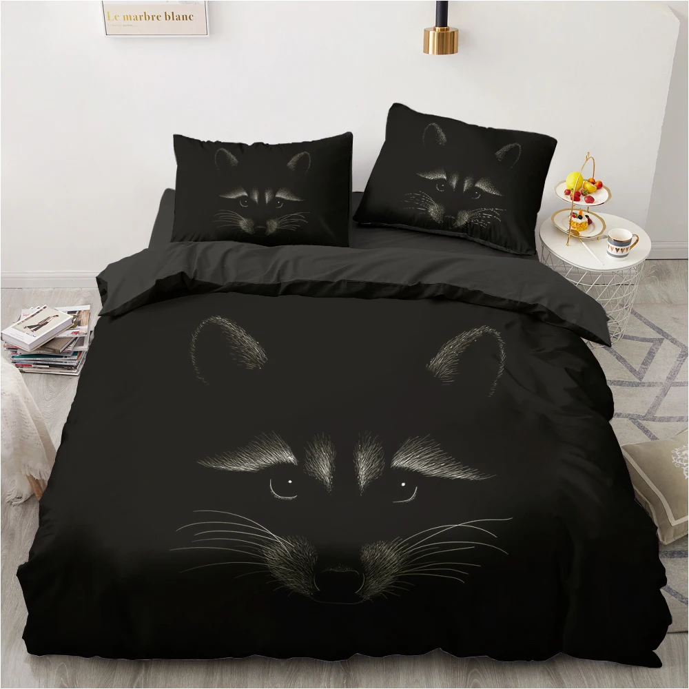 3D Bedding Sets Bedlinen Single Twin Full Queen King Duvet Cover Black Simplicity Pillowcase Adult Children Bedclothes