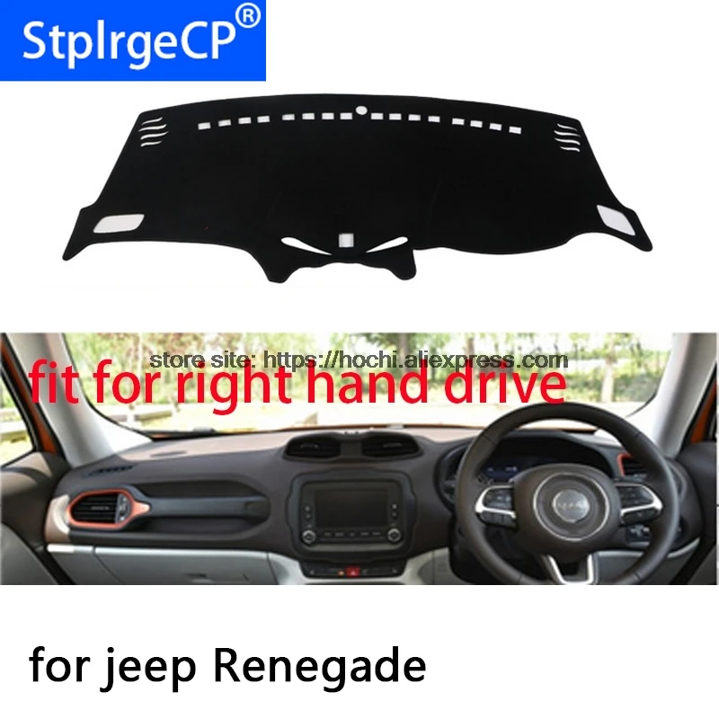 For jeep Renegade right hand drive dashboard mat Protective pad black Red car-styling Interior Refit sticker Mat products