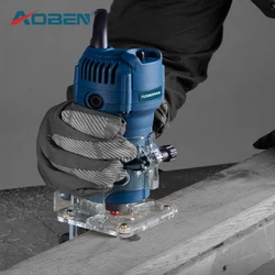 AOBEN 650W Electric Trimmer Wood Router Carving Machine 6.35mm Milling Cutter Wood Cutting Trimming Machine Milling  Slotting